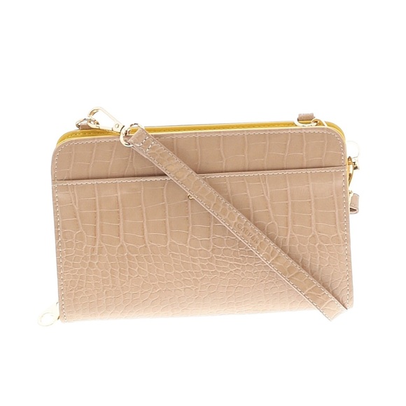 Calpak Handbags - Calpak Tan Crocodile-Embossed Crossbody Bag